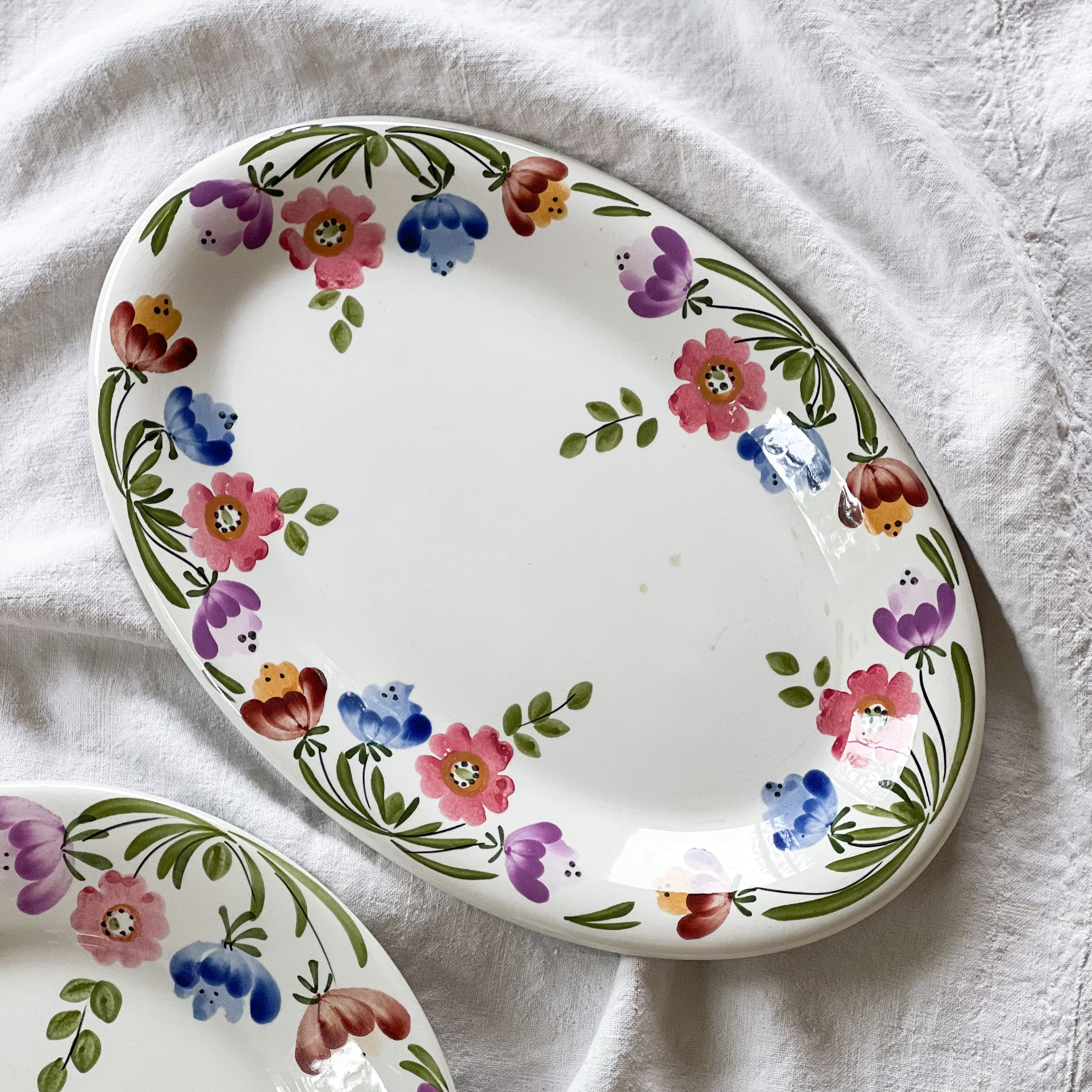 Oval Floral Serving Plate