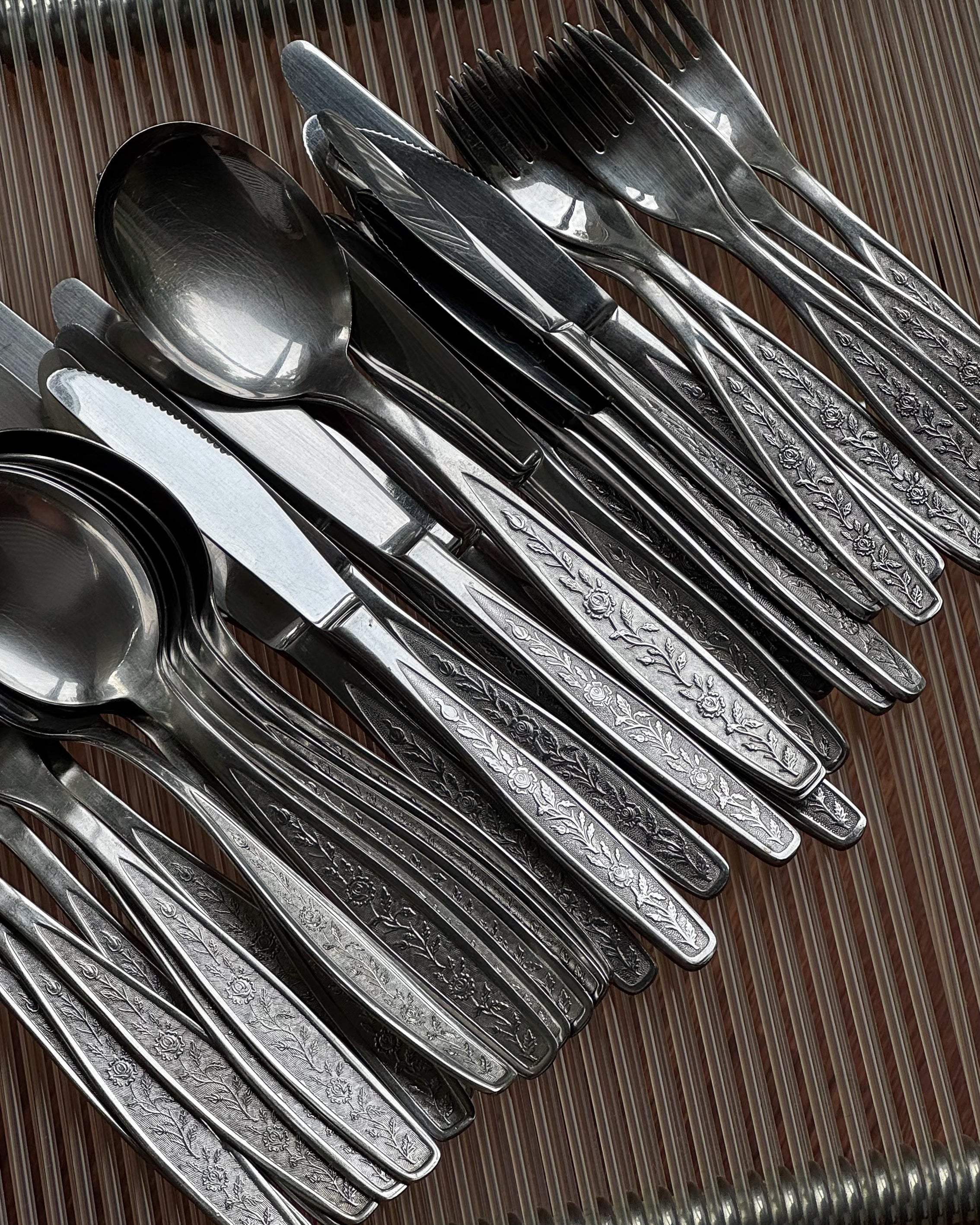 Steel Floral Cutlery