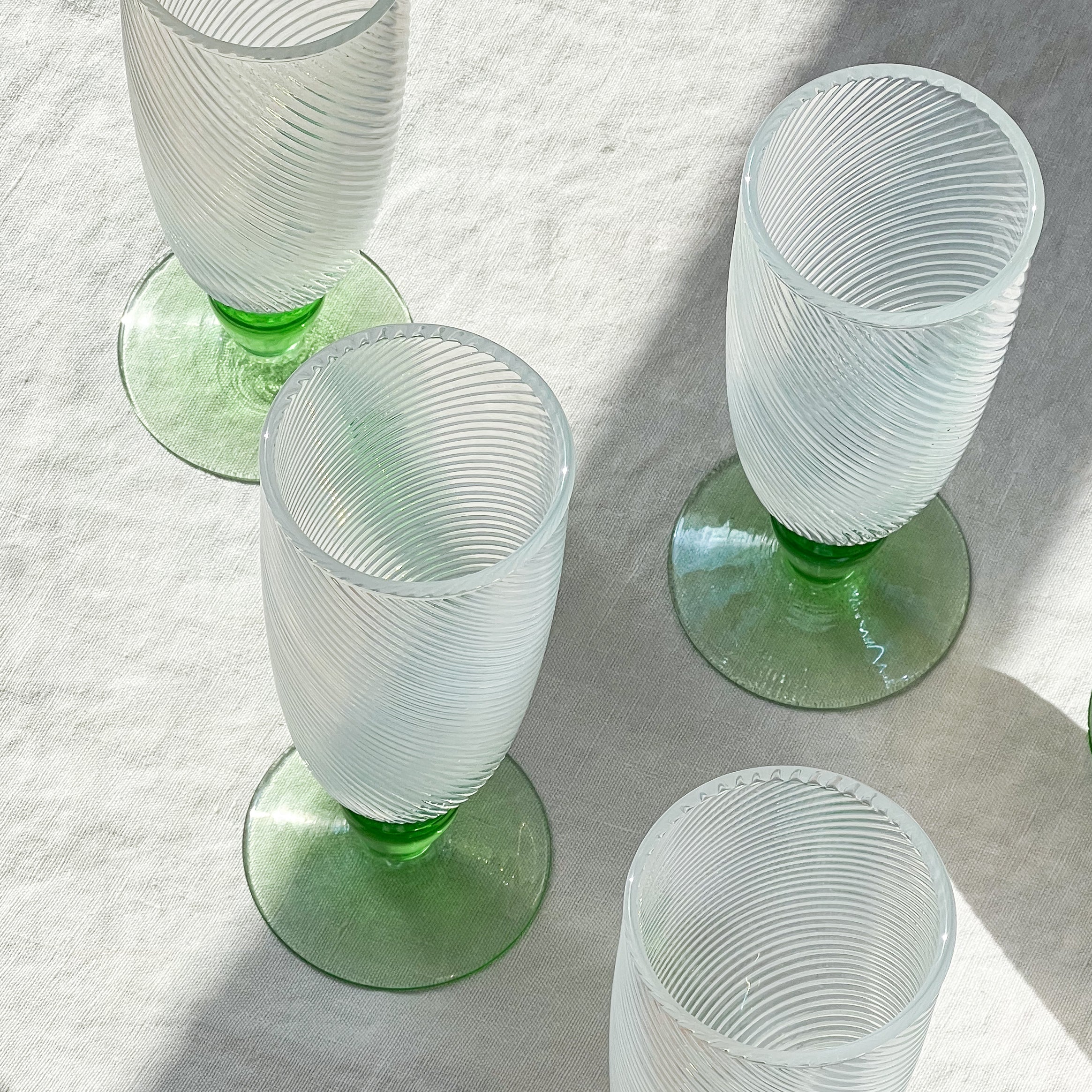 Green Stem Champagne Flutes