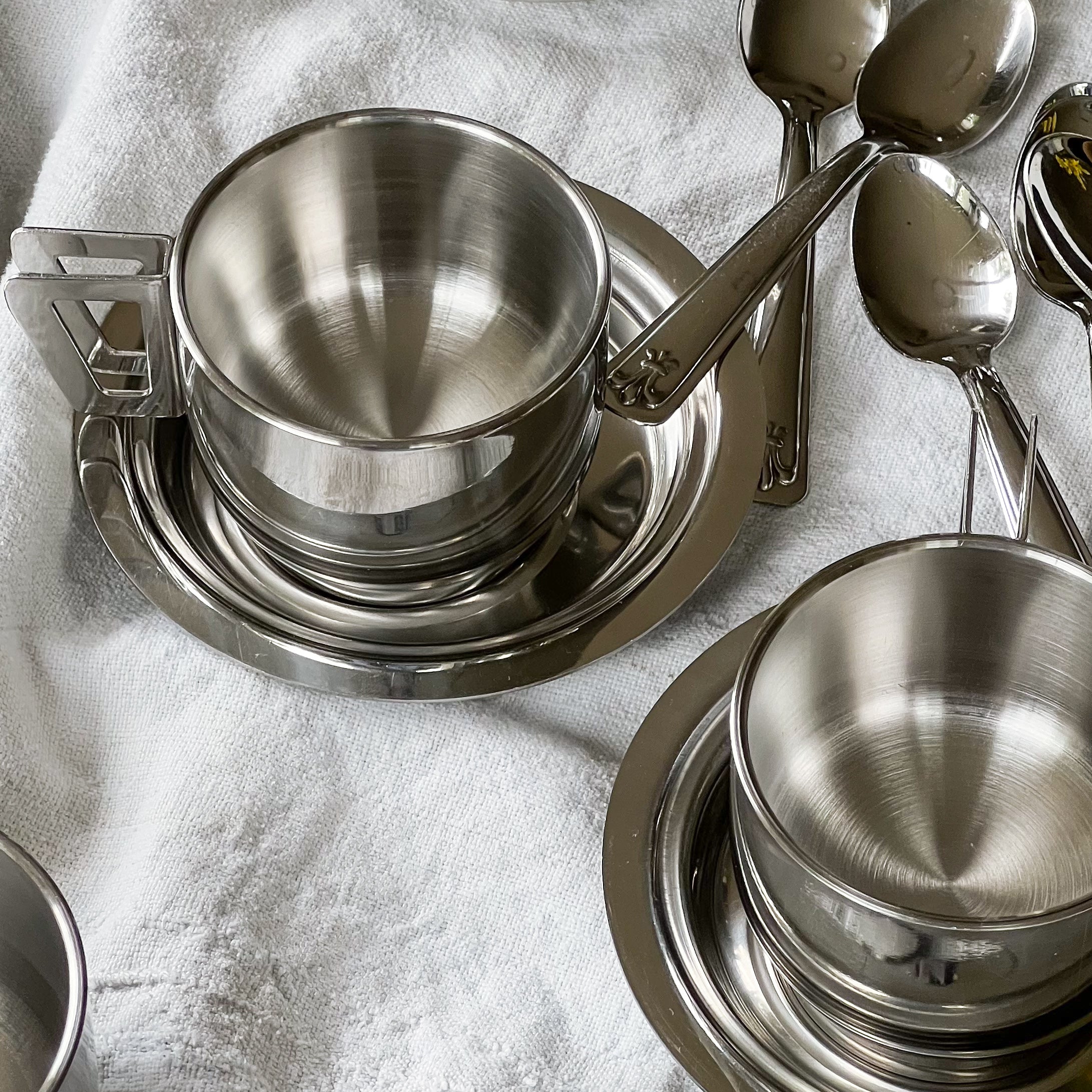 Stainless Steel Espresso Set with Tray