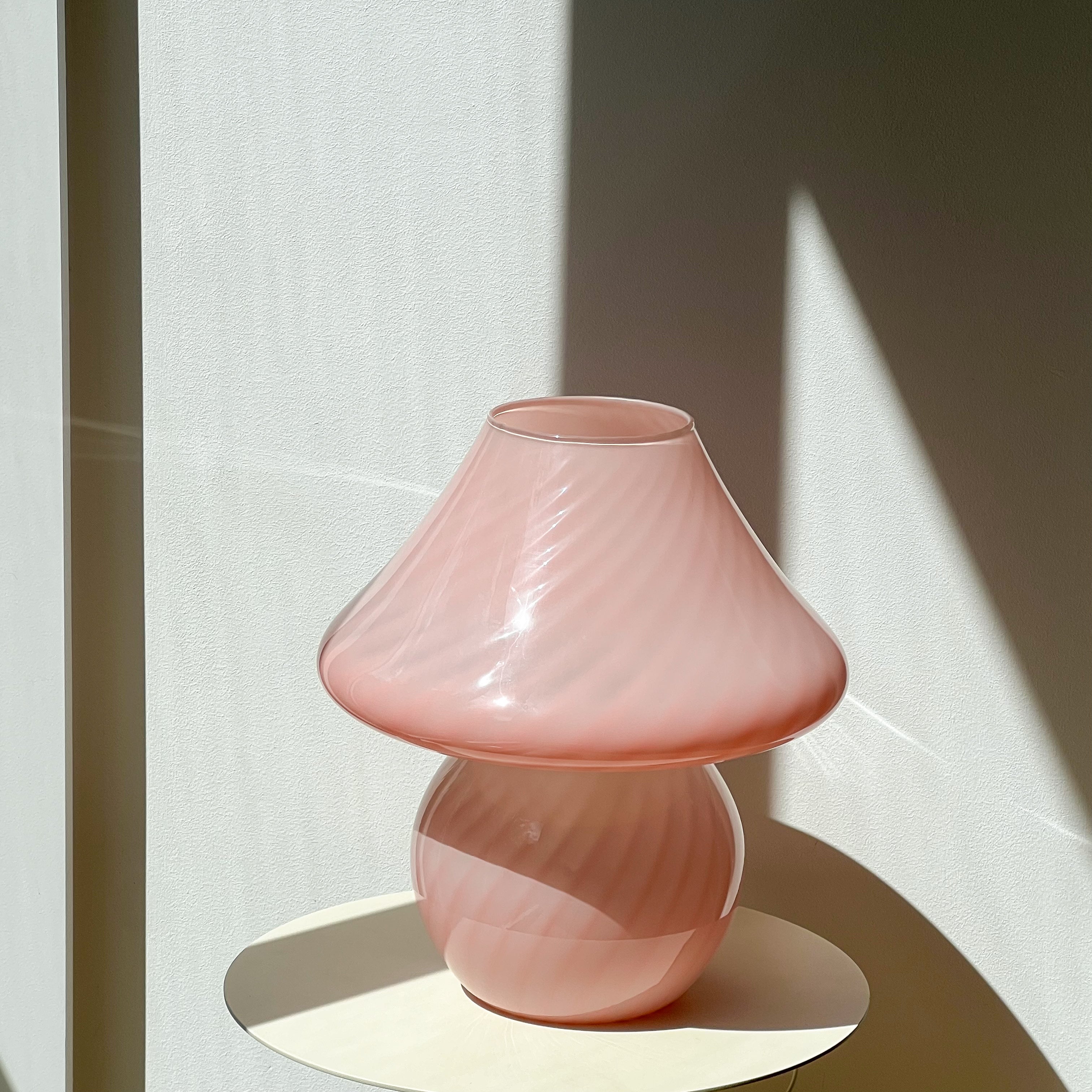 Pair of Pink Mushroom Lamps