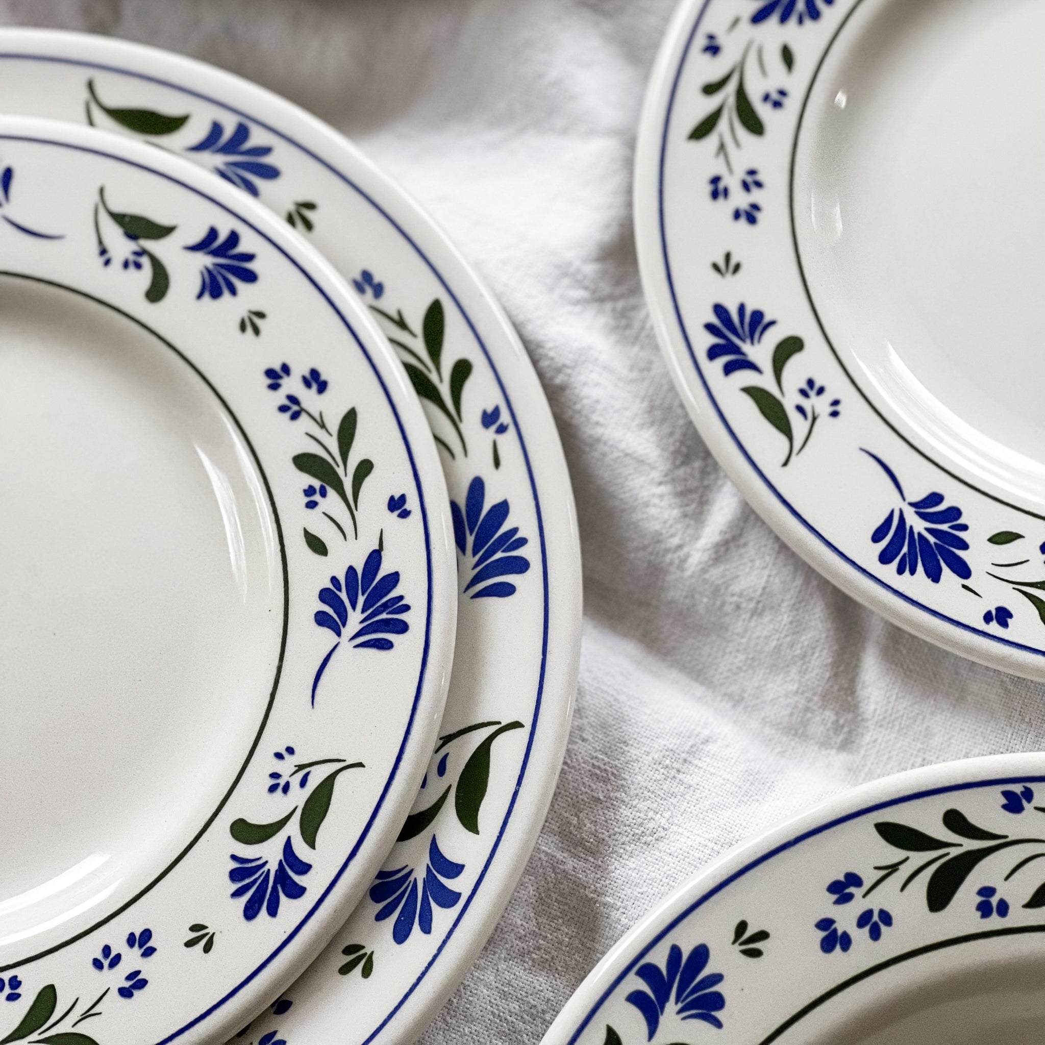 Blue and Green Floral Plates