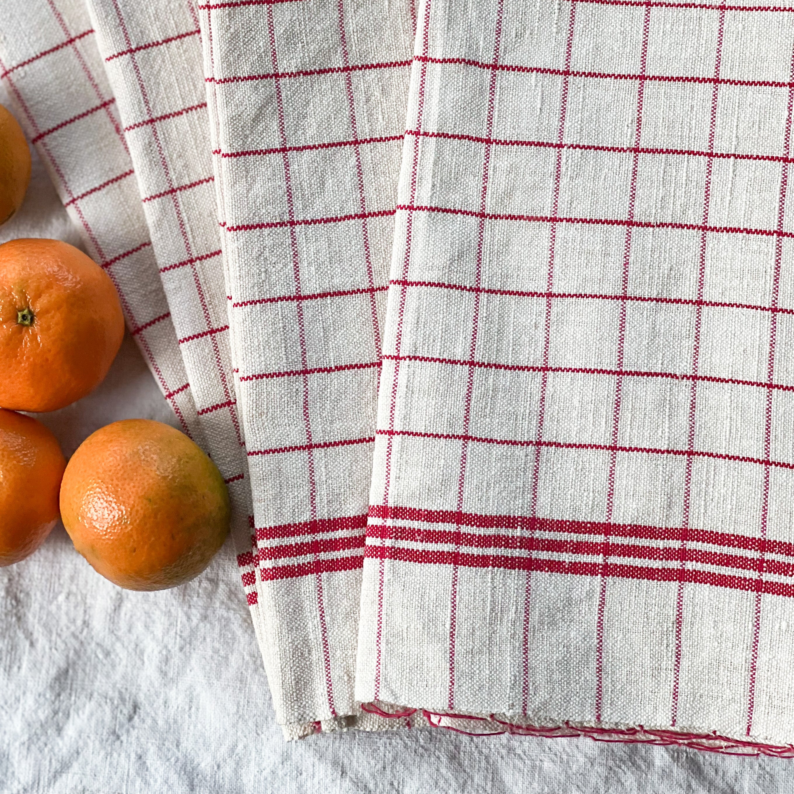 Vintage Red and White Tea Towels