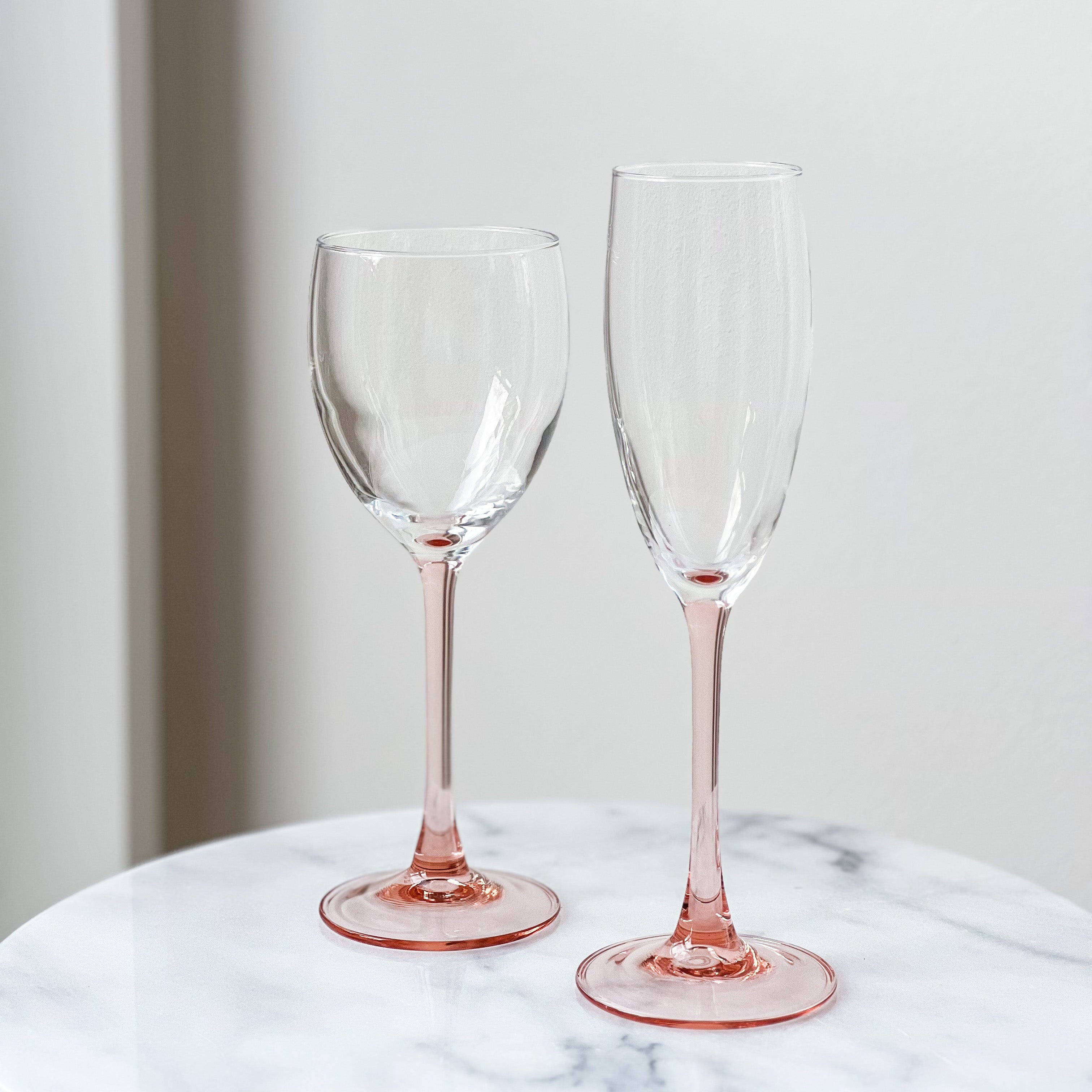 Rose Stem Wine Glasses (8x)