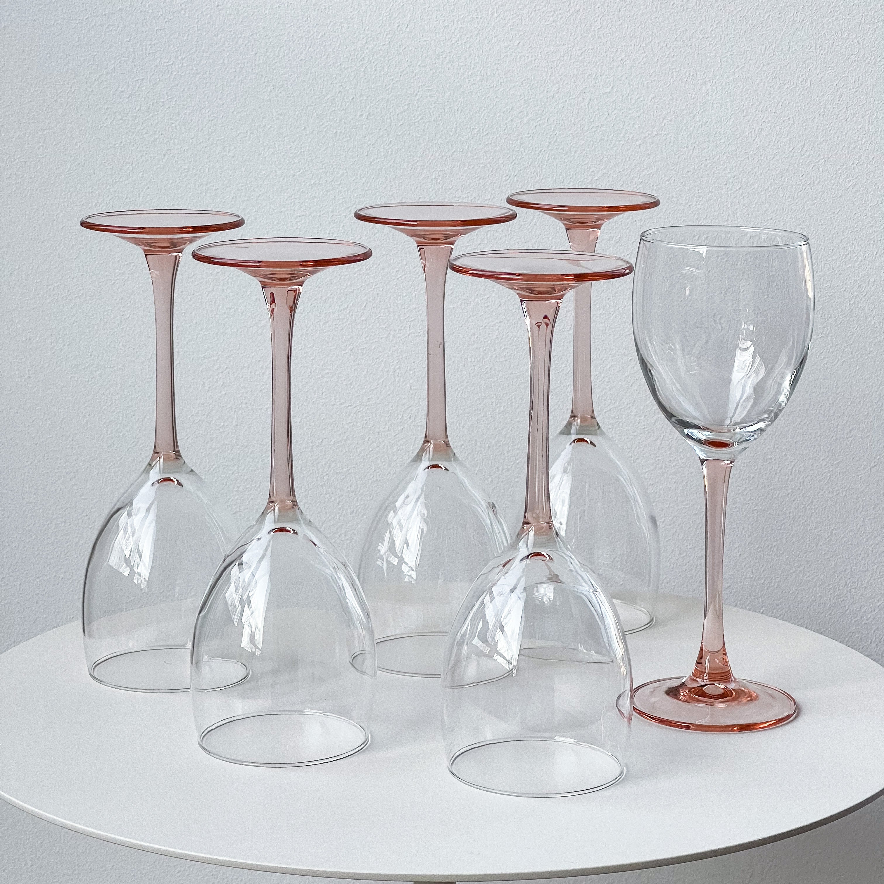 Rose Stem Wine Glasses (8x)