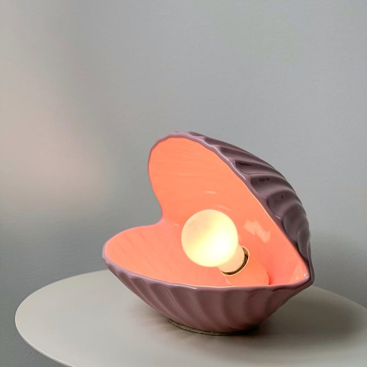 Pink Clamshell Lamp